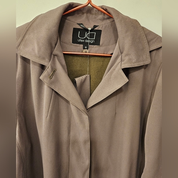 Vintage - NWT Utex Design - Removable Lining Dark Mauve Trench Coat - Size 16 - Picture 7 of 14
